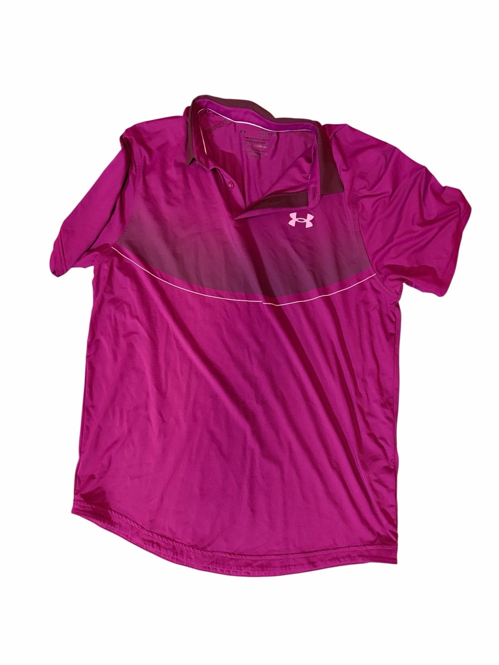 Under Armour HeatGear Pink Performance Golf Polo Shirt Medium